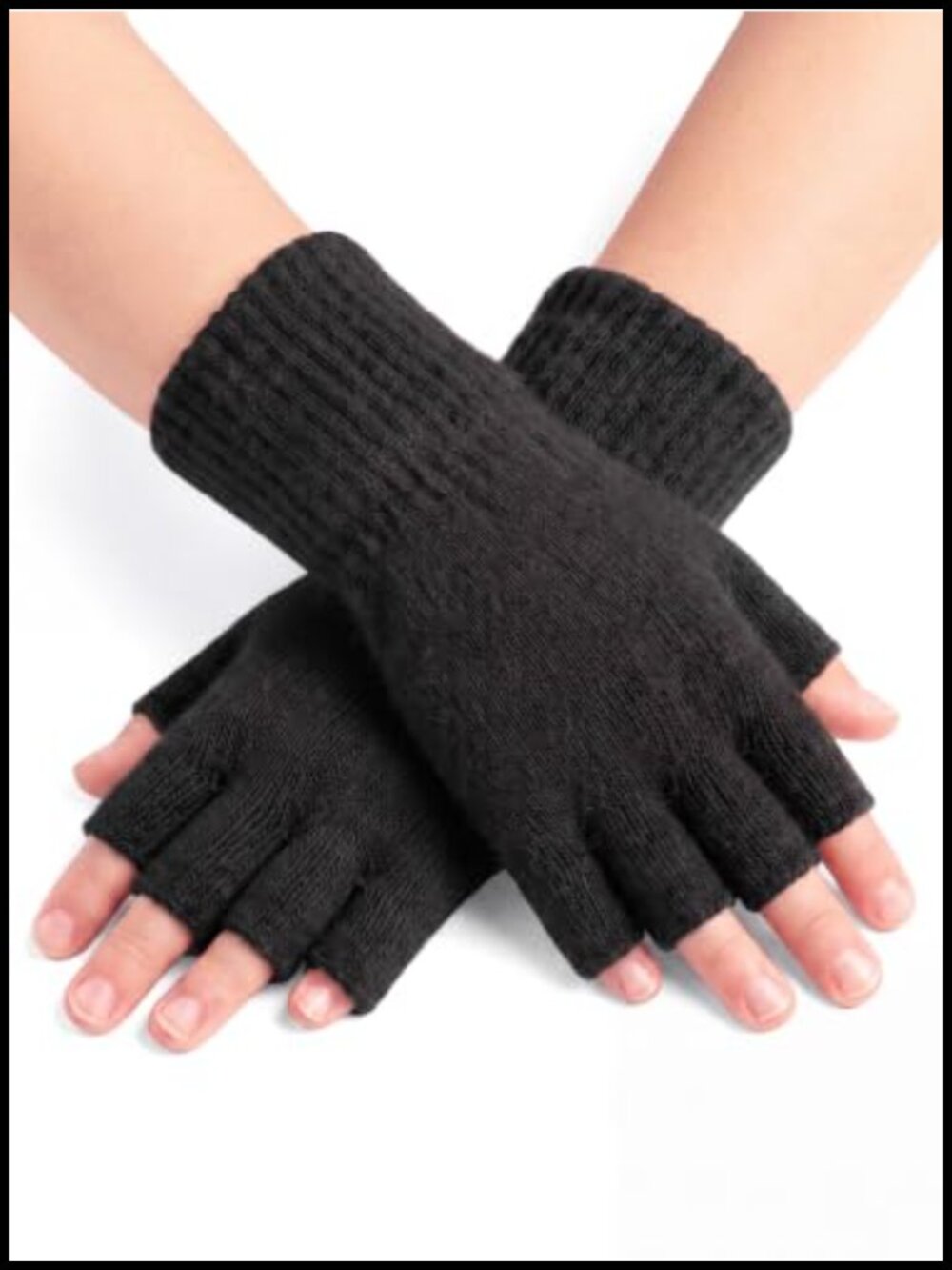 100% Merino Wool Kids Fingerless Gloves Knit Palm Grip